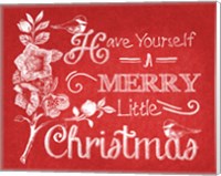 Framed 'Chalkboard Christmas Sayings V on red' border=