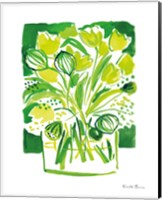 Framed 'Lemon Green Tulips II' border=