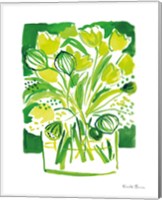 Framed 'Lemon Green Tulips II' border=