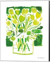 Framed 'Lemon Green Tulips I' border=