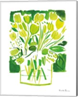 Framed 'Lemon Green Tulips I' border=