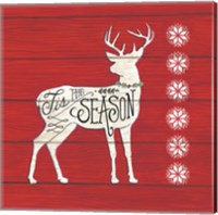 Framed 'Tis the Season Deer' border=