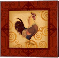 Framed 'Decorative Rooster I' border=