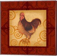 Framed 'Decorative Rooster III' border=