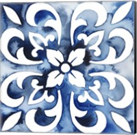 Framed 'Cobalt Tile II' border=