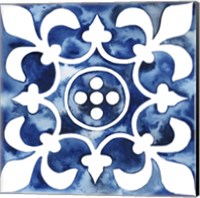 Framed 'Cobalt Tile III' border=