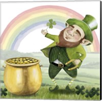 Framed 'Leprechaun's Rainbow I' border=