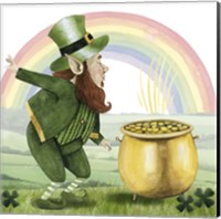 Framed 'Leprechaun's Rainbow II' border=