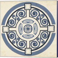 Framed 'Indigo Motif IV' border=