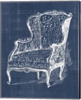 Framed 'Antique Chair Blueprint III' border=