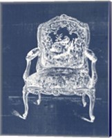 Framed 'Antique Chair Blueprint V' border=