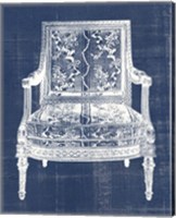 Framed 'Antique Chair Blueprint VI' border=