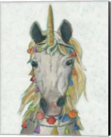 Framed 'Fiesta Unicorn I' border=