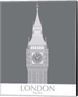 Framed 'London Big Ben Monochrome' border=