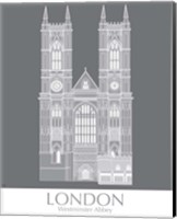 Framed 'London Westminster Abbey Monochrome' border=