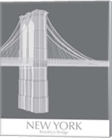 Framed 'New York Brooklyn Bridge Monochrome' border=