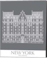 Framed 'New York The Dakota Building Monochrome' border=