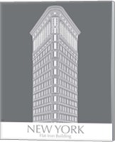 Framed 'New York Flat Iron Building Monochrome' border=