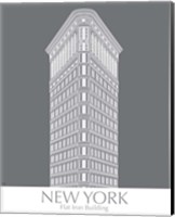 Framed 'New York Flat Iron Building Monochrome' border=