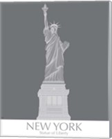 Framed 'New York Statue of Liberty Monochrome' border=