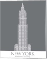 Framed 'New York Woolworth Building Monochrome' border=