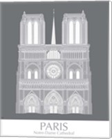 Framed 'Paris Notre Dame Monochrome' border=