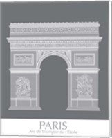 Framed 'Paris Arc De Triomph Monochrome' border=