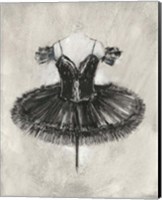 Framed 'Black Ballet Dress II' border=