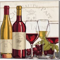 Framed 'Wine Tasting II' border=