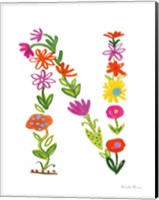 Framed Floral Alphabet Letter XIV