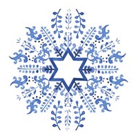 Framed 'Indigo Hanukkah II' border=