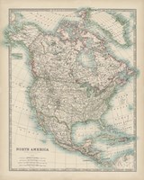 Framed 'Map of North America' border=