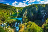 Framed Travertine Cascades On The Korana River, Plitvice Lakes National Park, Croatia