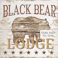 Framed 'Black Bear Lodge' border=