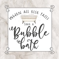 Framed 'Bath Humor Bubble Bath' border=