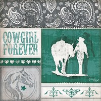 Framed 'Cowgirl Forever' border=