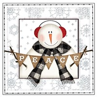 Framed 'Peace Snowman' border=