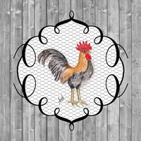 Framed 'Rooster on the Roost I' border=