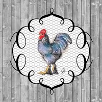 Framed 'Rooster on the Roost II' border=