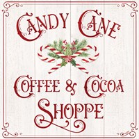 Framed 'Vintage Christmas Signs I-Candy Cane Coffee' border=