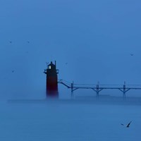 Framed Lighthouse at Night II