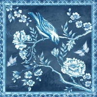 Framed 'Chinoiserie Tile Blue I' border=