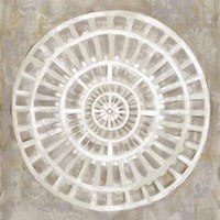 Framed Neutral Textured Medallion Light