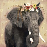 Framed 'Klimt Elephant I' border=