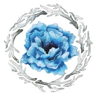 Framed 'Blue Flower I' border=