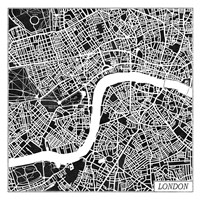 Framed 'London Map Black' border=