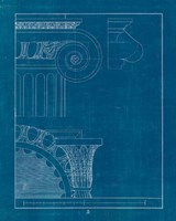 Framed 'Architectural Columns II Blueprint' border=