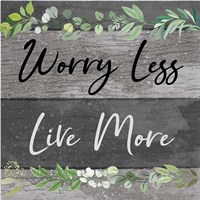 Framed 'Worry Less, Live More' border=