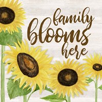 Framed 'Fall Sunflower Sentiment I-Family' border=