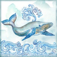 Framed 'Boho Shells II-Whale' border=